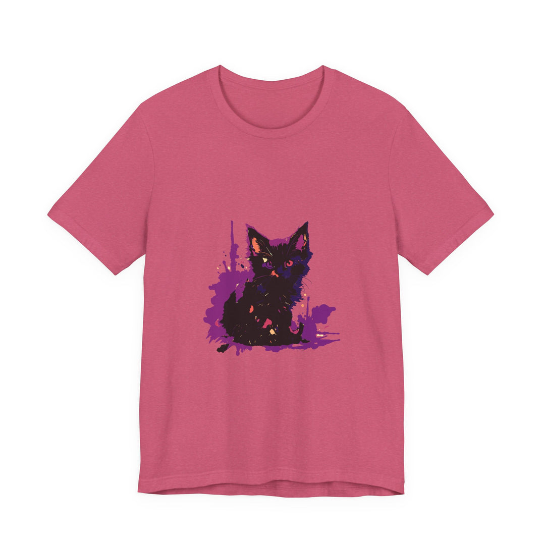 Black Cat Mystery - Purple Paint Splatter T-Shirt