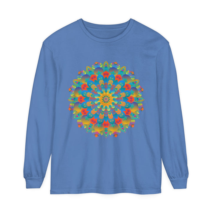 Colorful and intricate mandala design long sleeve t-shirt for men and women