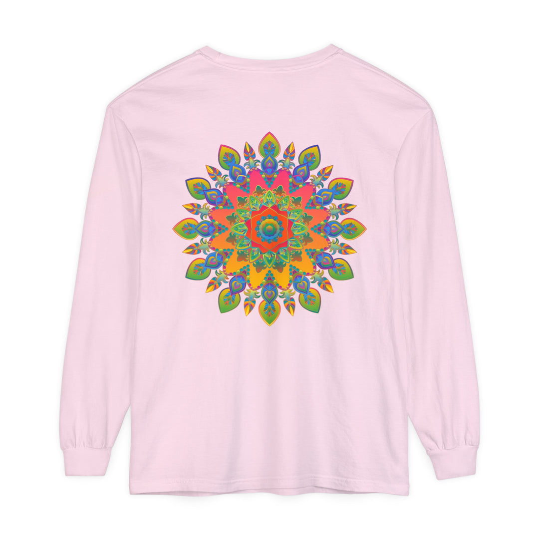 Colorful and intricate mandala design long sleeve t-shirt for men and women