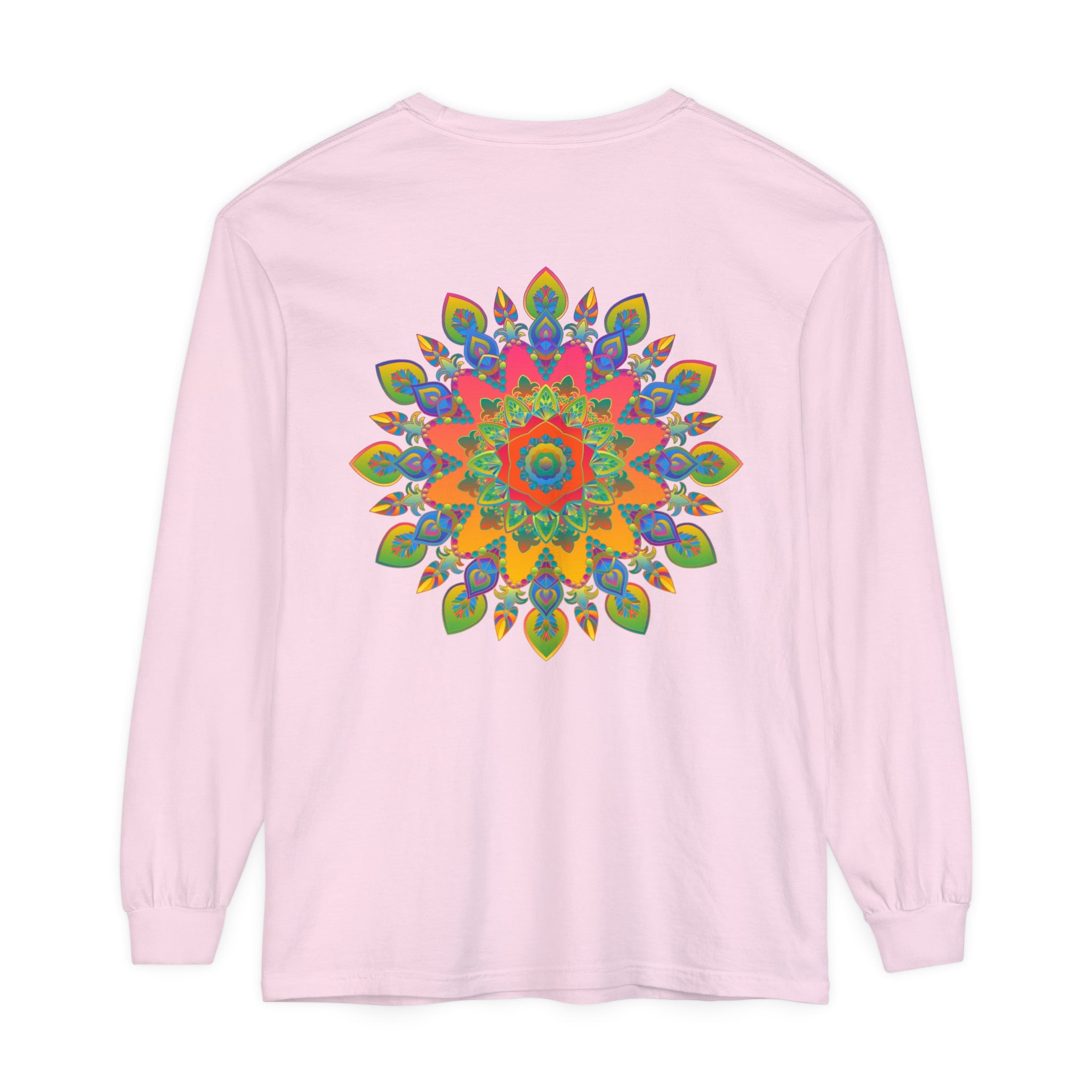 Colorful and intricate mandala design long sleeve t-shirt for men and women