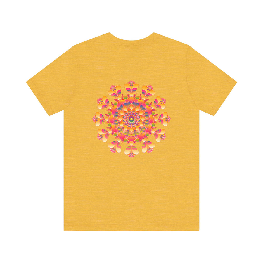 Vibrant Mandala Tee featuring intricate spiritual design for peace and harmony