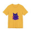 Black Cat Mystery - Abstract Art T-Shirt featuring a stunning and intricate design of a black cat surrounded by mystery and intrigue, perfect for cat lovers and art enthusiasts alike
