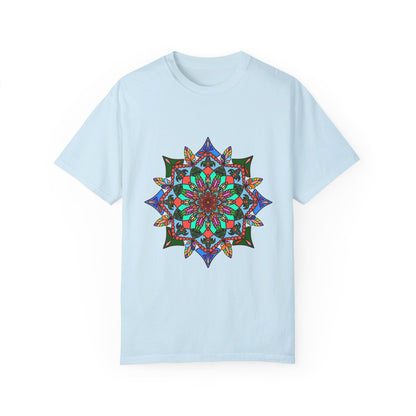 Unisex Mandala T-Shirt featuring Hand-Drawn Mandala Art, made with 100% Ring-Spun Cotton, and Garment-Dyed for Extra Comfort