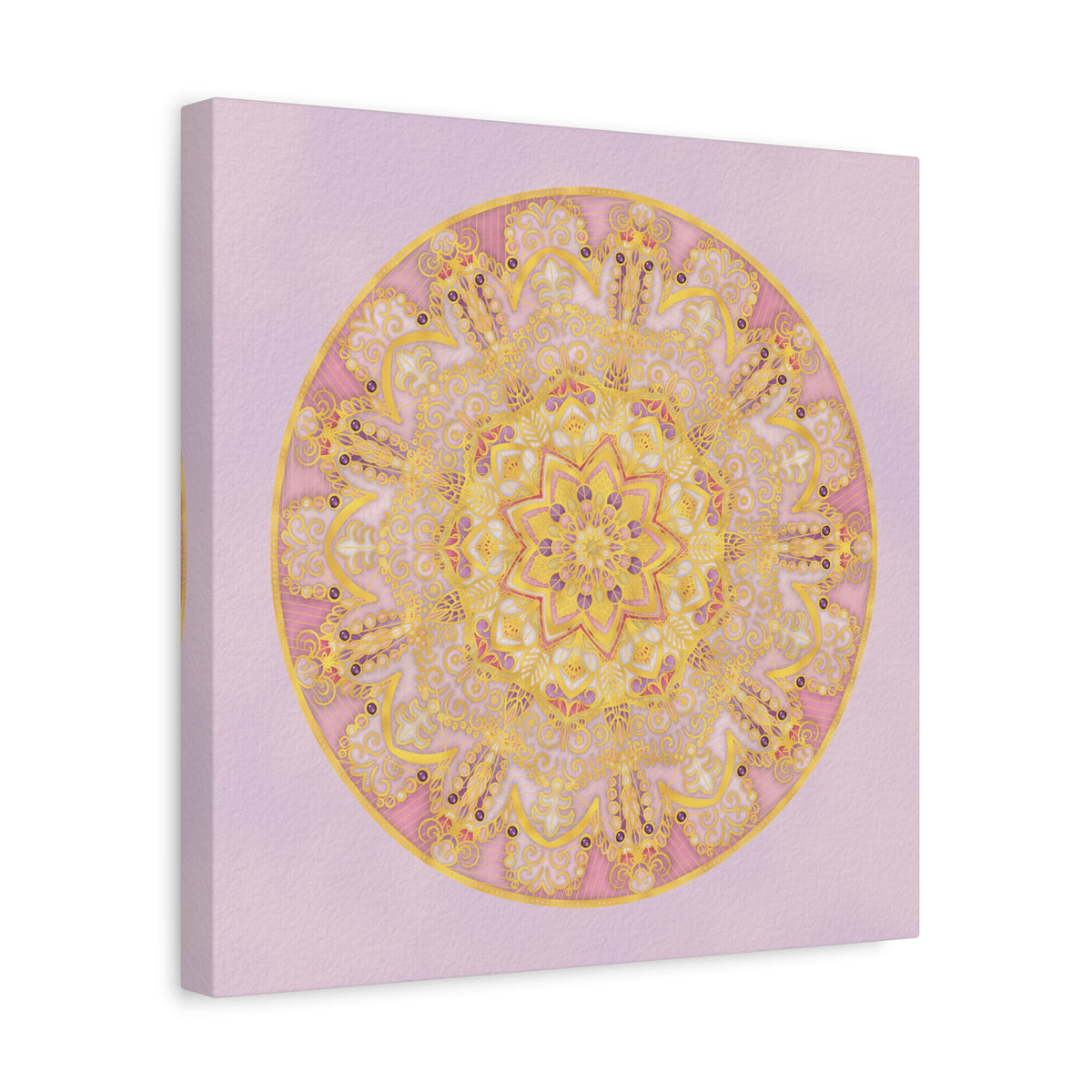 Pink and Gold Mandala Matte Canvas Wall Art