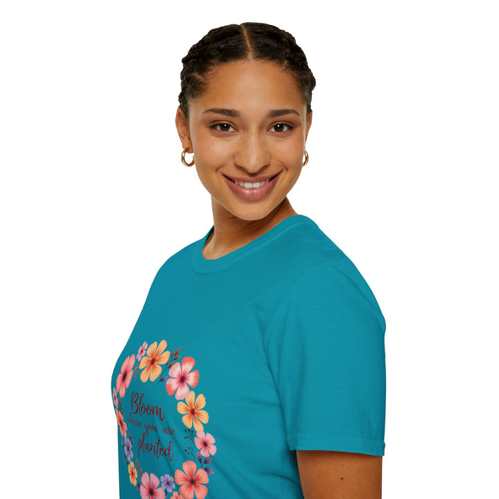 Beautiful and intricate floral mandala quote t-shirt with vibrant colors and detailed design