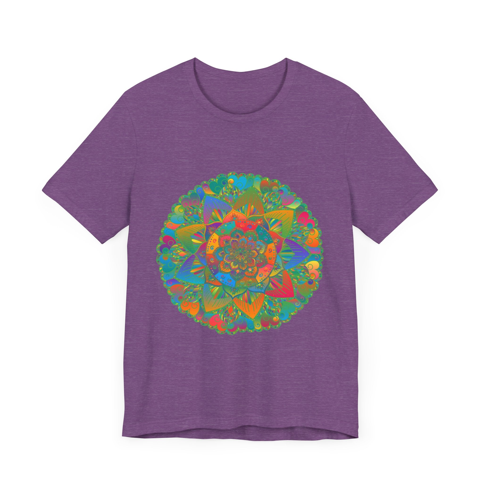  Soft and vibrant tee with a detailed mandala print, radiating a sense of tranquility