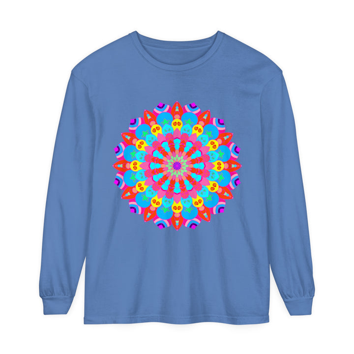 Colorful Mandala Unisex Long Sleeve T-Shirt with vibrant and intricate design