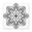 Handmade Black & White Mandala Art on 125 Matte Canvas, Stretched for Wall Display