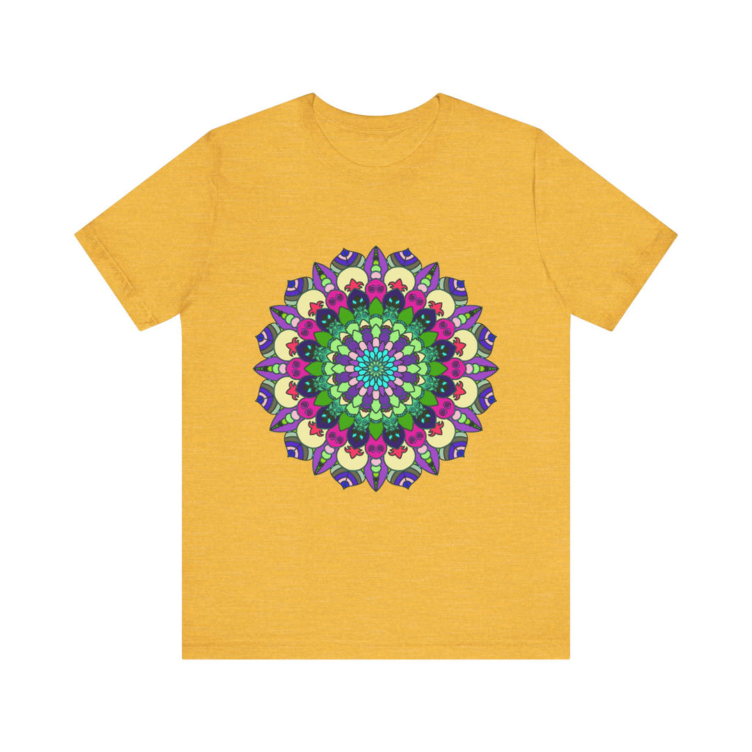 Vibrant Mandala Tee featuring a colorful and intricate design perfect for adding a pop of unique style to your wardrobe