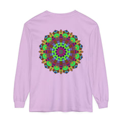 Vibrant and intricate mandala design long sleeve unisex t-shirt in various colors