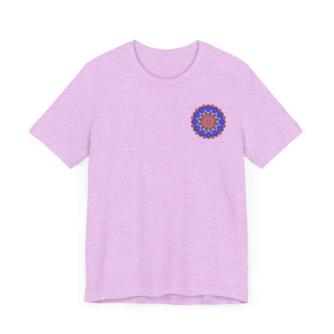 A vibrant mandala tee featuring intricate patterns and colors, representing spiritual peace and harmony for a stylish and meaningful fashion statement