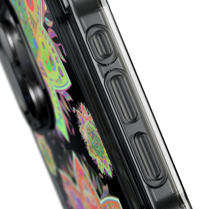 Stylish Mandala MagSafe®-Compatible iPhone 14/15 Impact Case featuring a beautiful and elegant mandala pattern