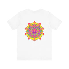 A colorful mandala design t-shirt promoting spiritual peace and harmony