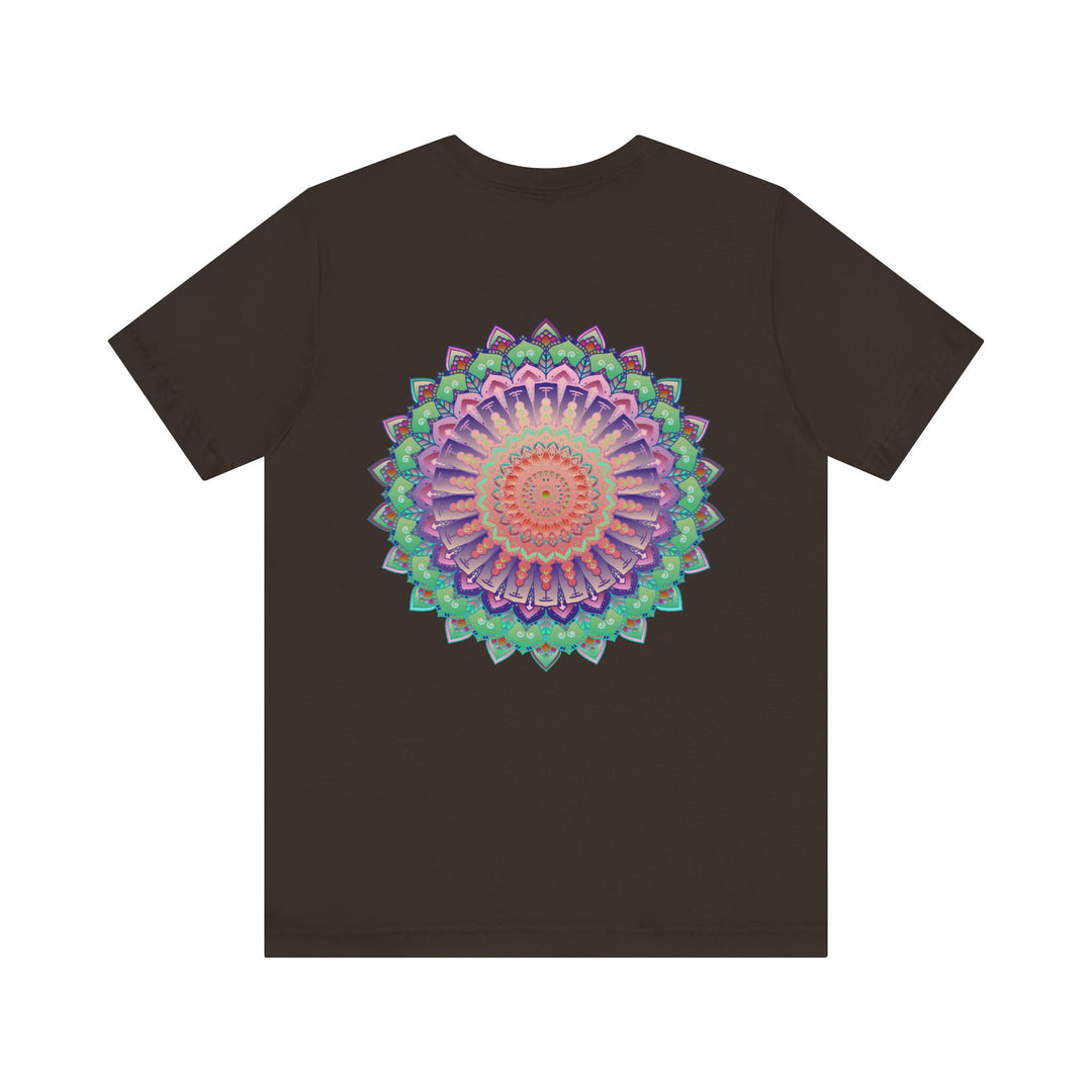 Colorful Mandala Tee featuring intricate design for spiritual peace and harmony