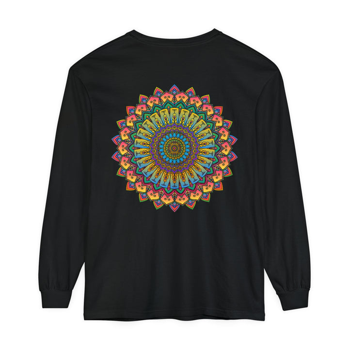 Intricate Mandala Unisex Long Sleeve T-Shirt with intricate geometric design