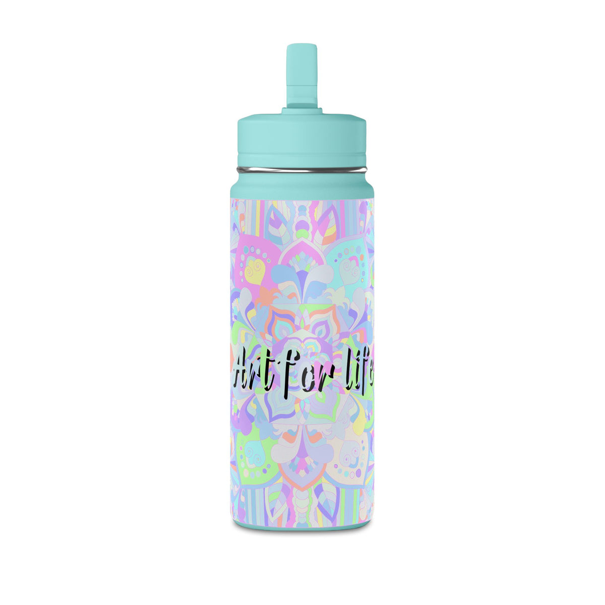 Pastel Floral Mini Water Bottle — "Art for Life" 20oz