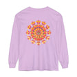 Colorful and intricate mandala design on a unisex long sleeve t-shirt