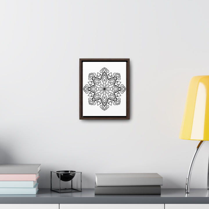 Mandala Handmade Art - Black & White Wall Art - Gallery Canvas Wraps, Vertical Frame 28