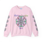 Mother and daughter hugging while wearing matching 'Mother-Daughter Bond' Unisex Heavy Blend™ Crewneck Sweatshirts, perfect birthday gift for mom