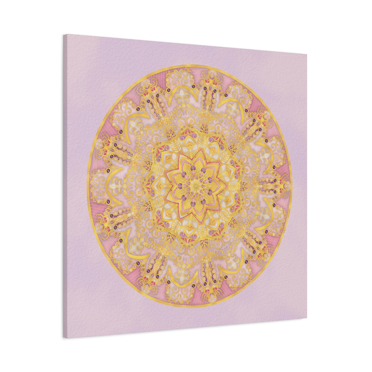 Pink and Gold Mandala Matte Canvas Wall Art