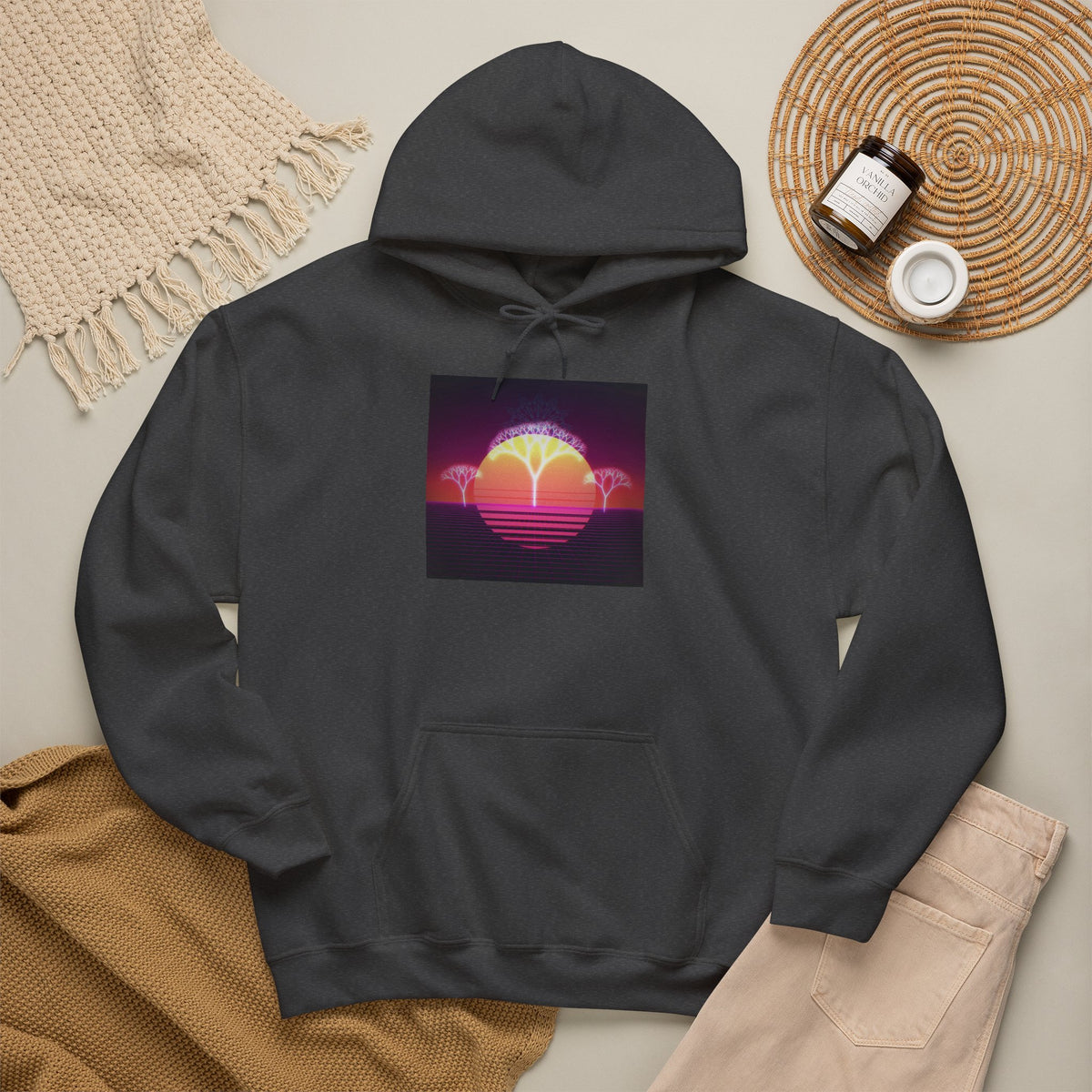 Felpa con cappuccio Retro Sunset Tree of Life