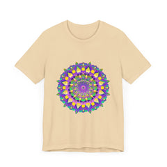 Colorful and intricate mandala design tee promoting peace and harmony