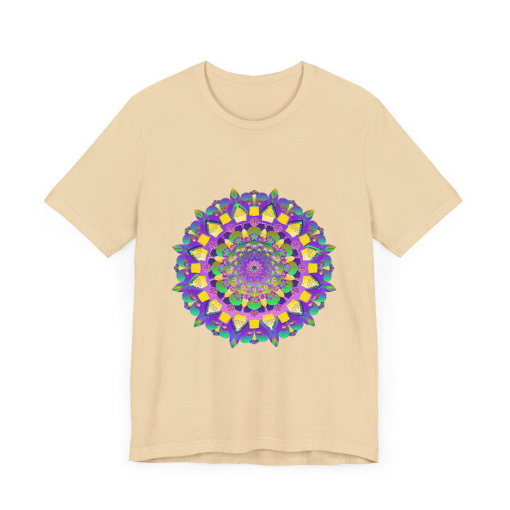 Colorful and intricate mandala design tee promoting peace and harmony