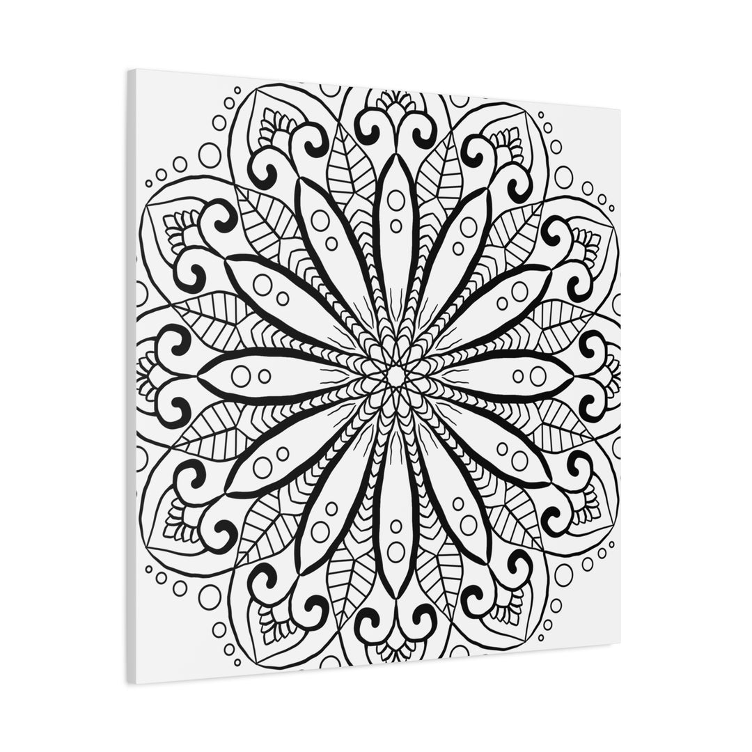 Handmade Mandala Art - Black & White Wall Art - Matte Canvas, Stretched, 125 alt text 38