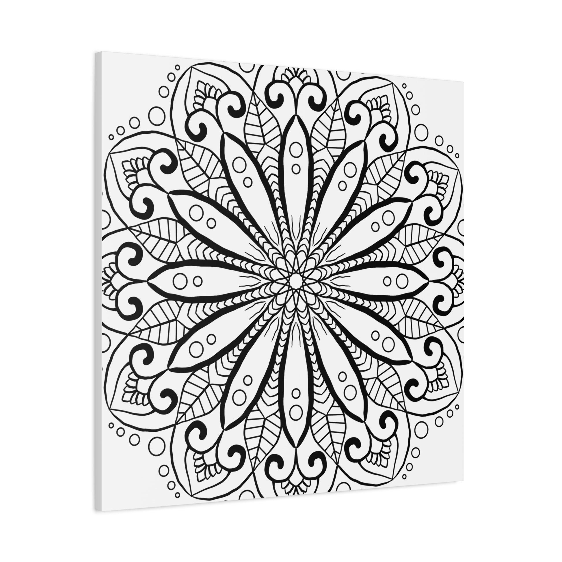 Handmade Mandala Art - Black & White Wall Art - Matte Canvas, Stretched, 125 alt text 38