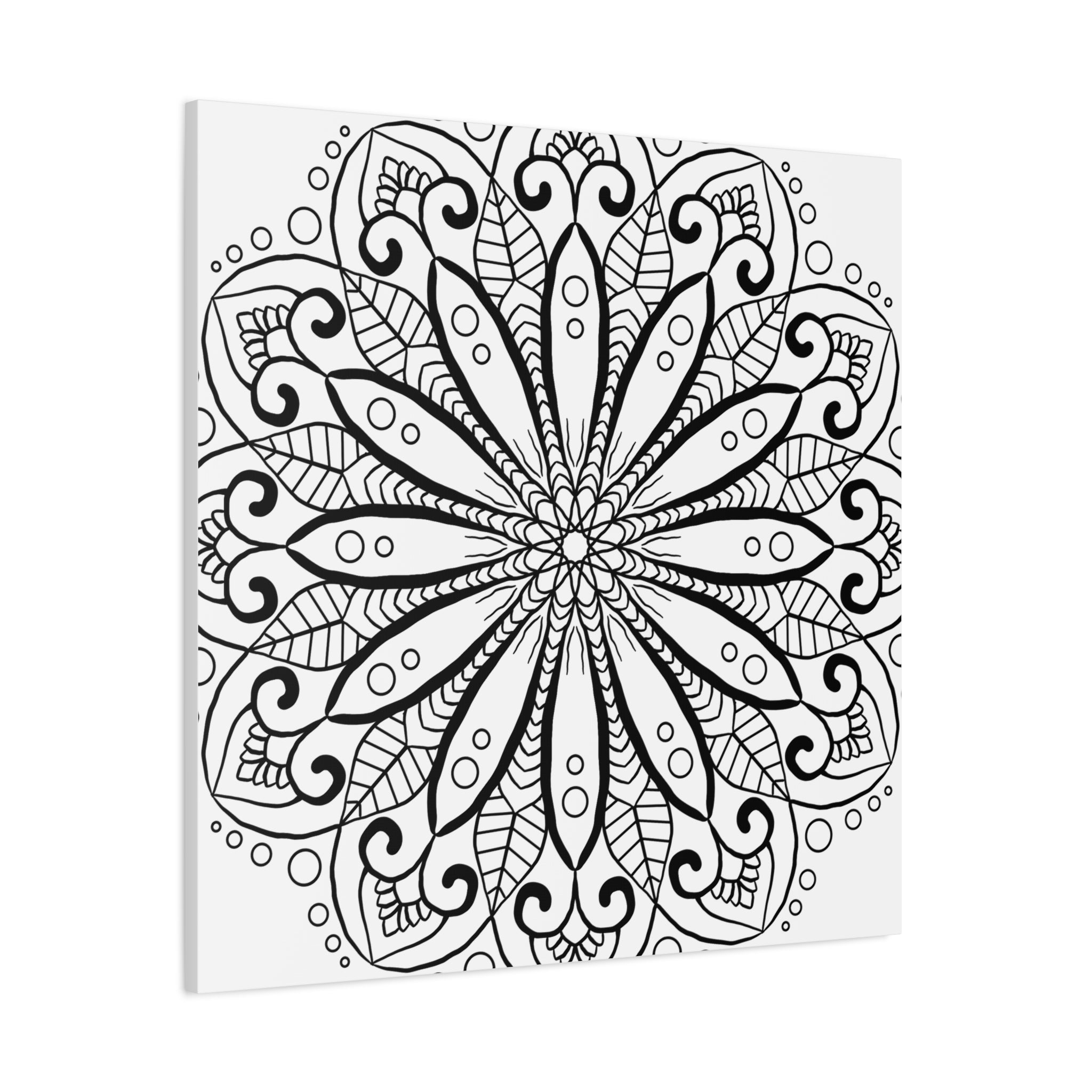 Handmade Mandala Art - Black & White Wall Art - Matte Canvas, Stretched, 125 alt text 38