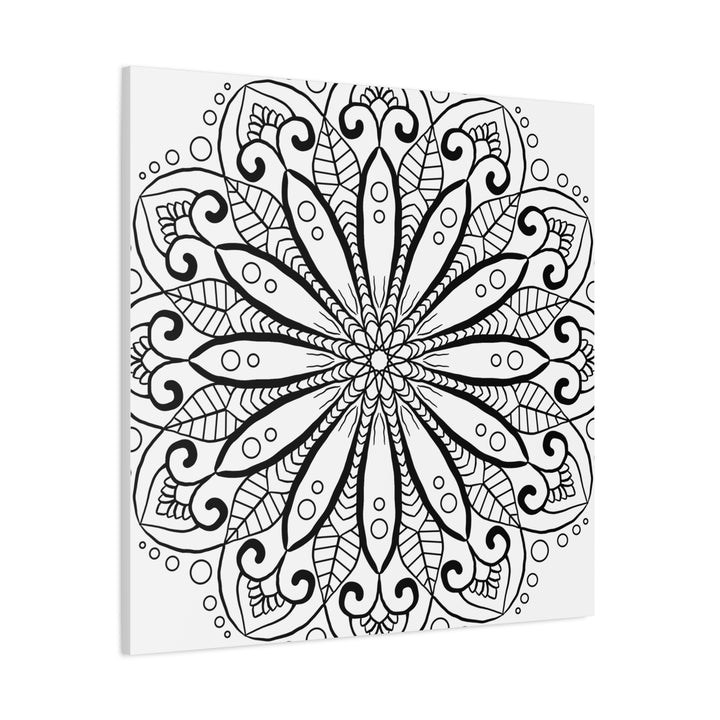 Handmade Mandala Art - Black & White Wall Art - Matte Canvas, Stretched, 125 alt text 38