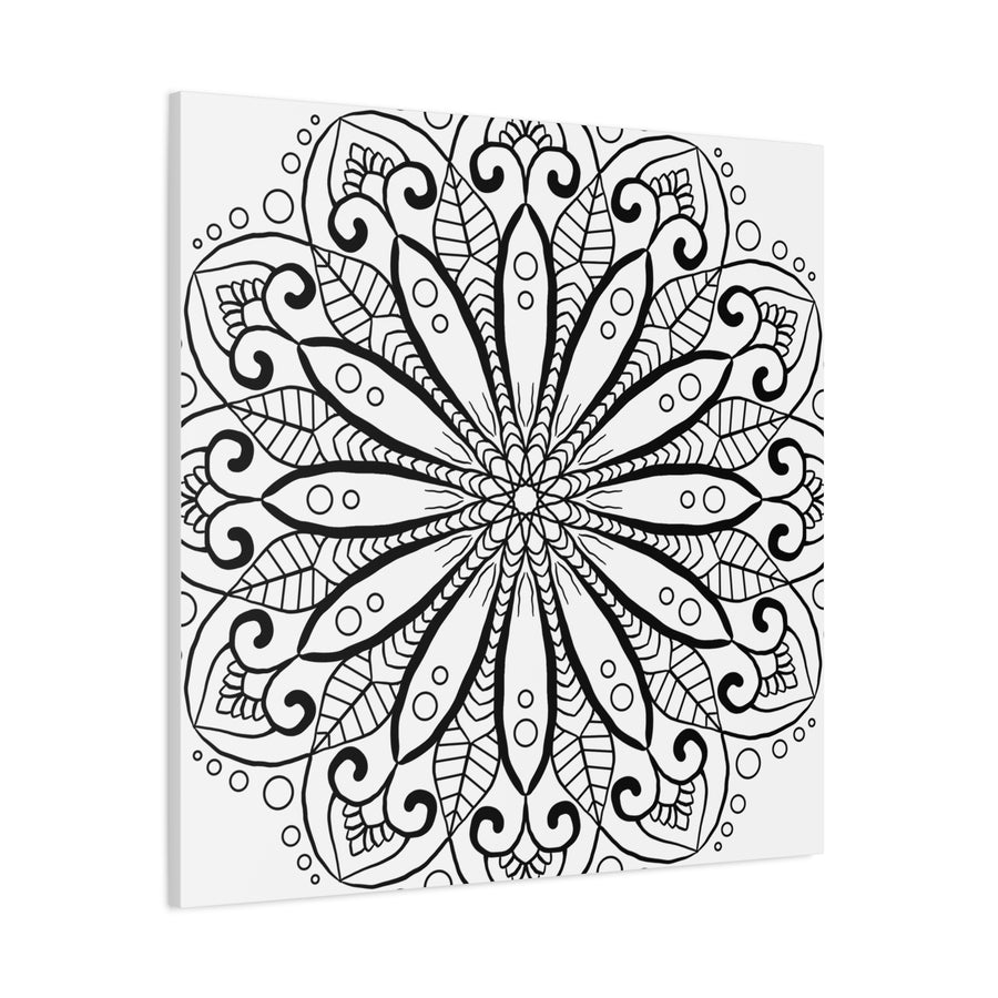 Handmade Mandala Art - Black & White Wall Art - Matte Canvas, Stretched, 125 alt text 38