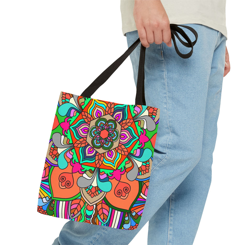 Colorful Mandala Tote Bag — Vibrant Boho All-Over Print Beach & Market Tote