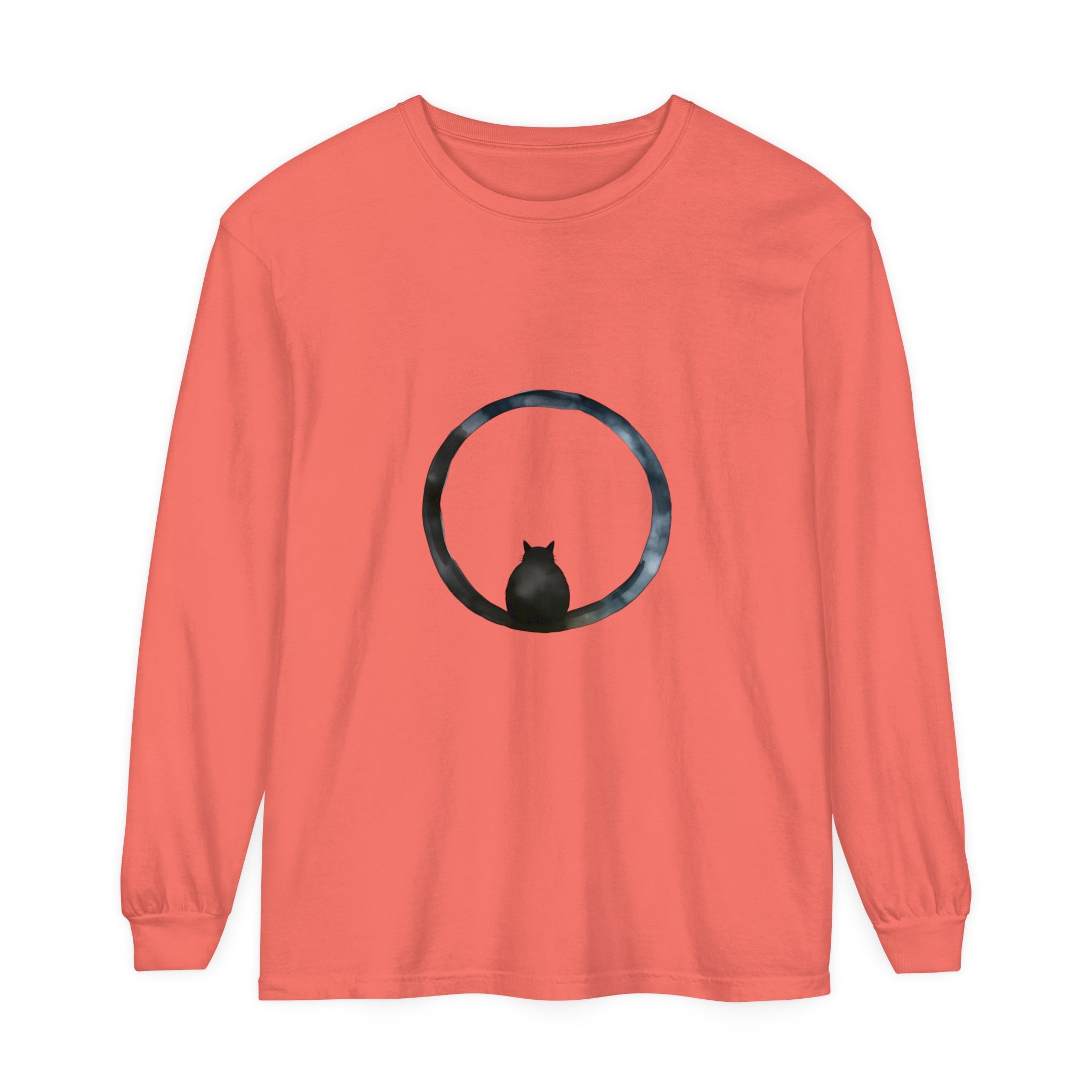 Black long sleeve unisex t-shirt with a captivating, mysterious sphere design