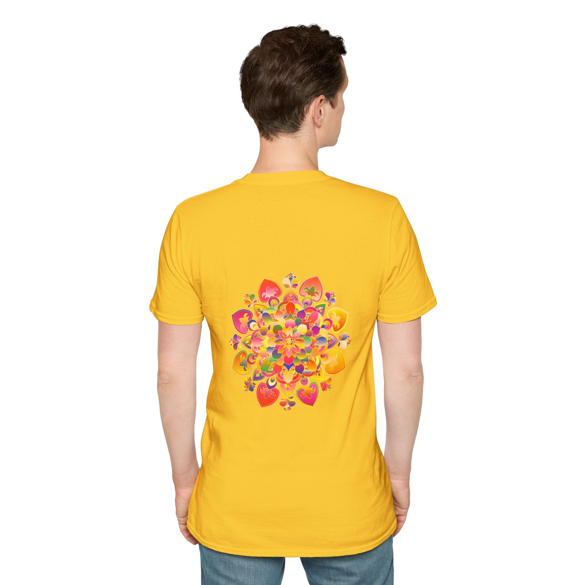 Lotus Mandala Unisex T-Shirt with Hand-Drawn Unique Design by Blululi, a stylish and vibrant addition to any wardrobe