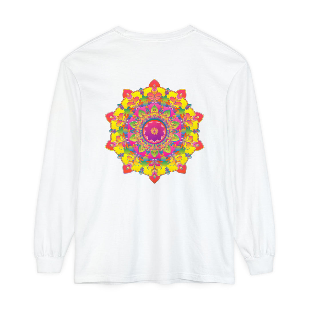 Colorful and intricate mandala design long sleeve t-shirt for women