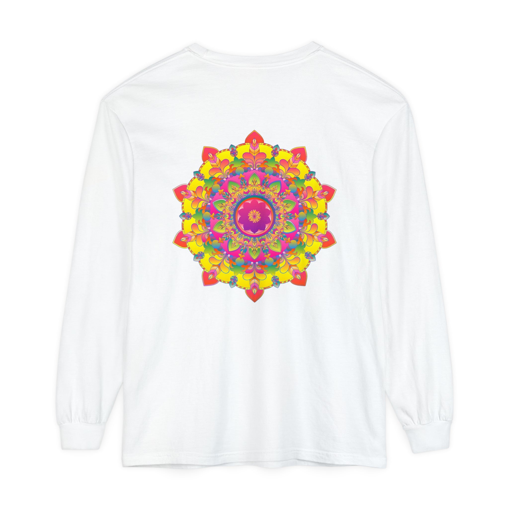 Colorful and intricate mandala design long sleeve t-shirt for women