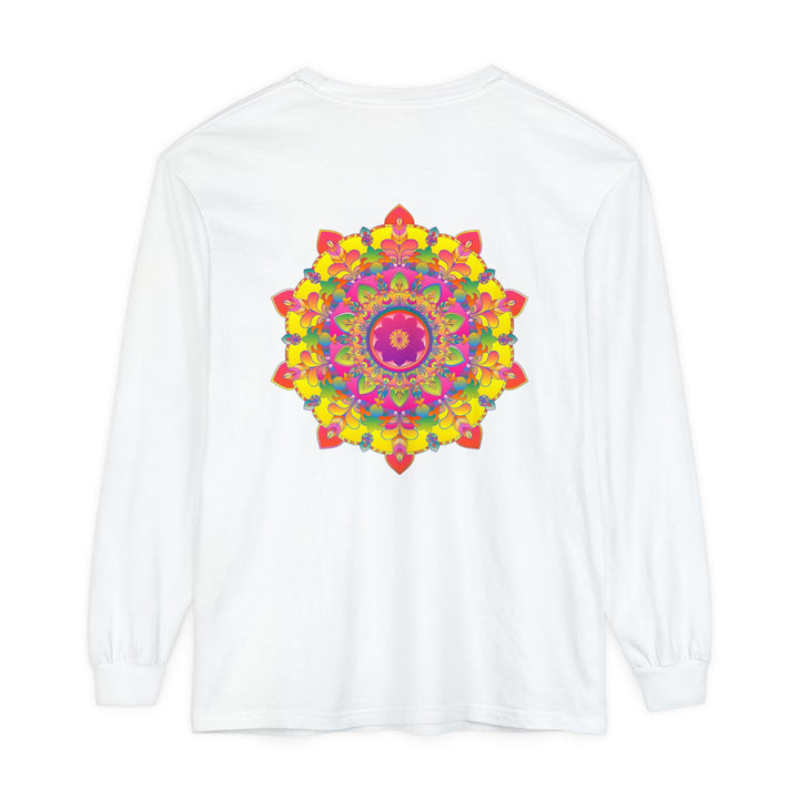 Colorful and intricate mandala design long sleeve t-shirt for women