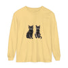 Black Cat Watercolor Art Long Sleeve T-Shirt featuring a colorful feline design