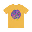 A vibrant mandala tee featuring intricate designs symbolizing spiritual peace and harmony, perfect for those seeking inner tranquility and balance