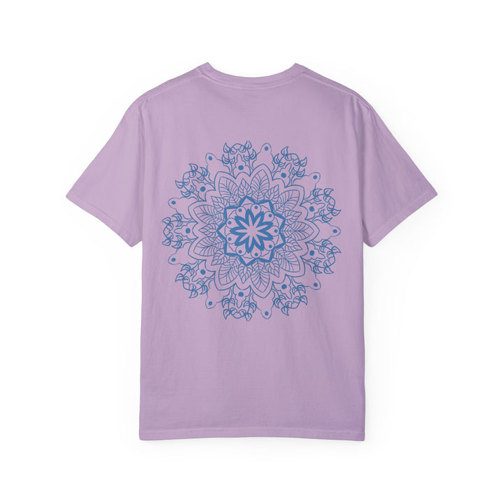 Handmade Mandala Art Tshirt Unisex Garment-Dyed Tee with intricate colorful design