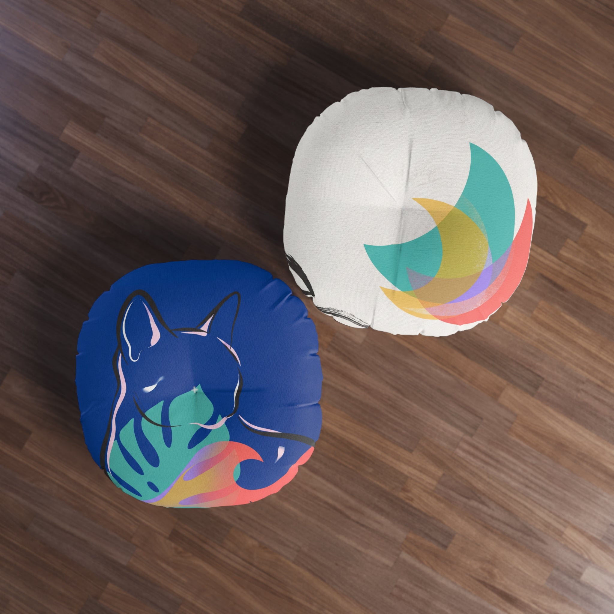 Minimalist Double-Exposure Cat Floor Pillow Cushion