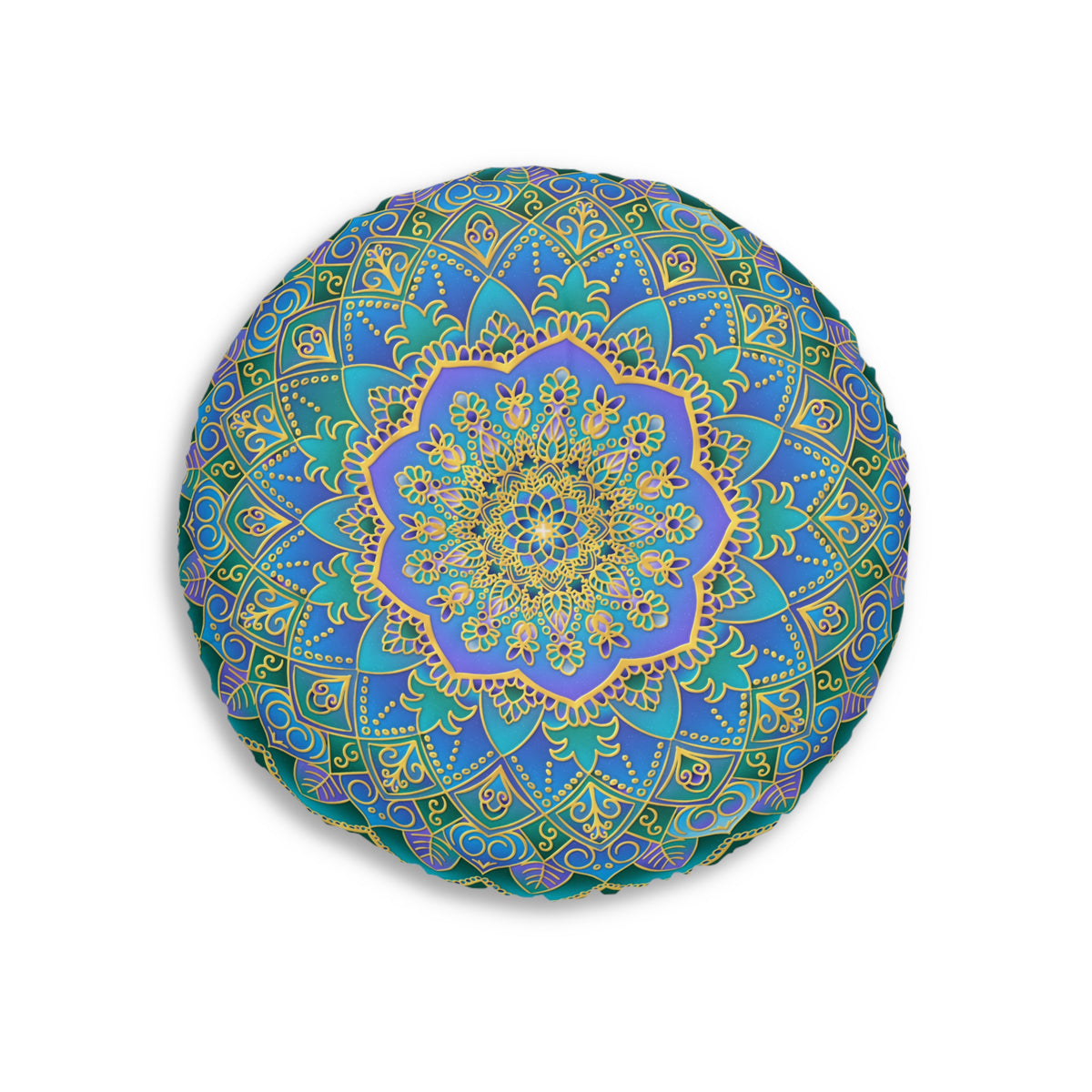Blue Mandala Tufted Floor Pillow