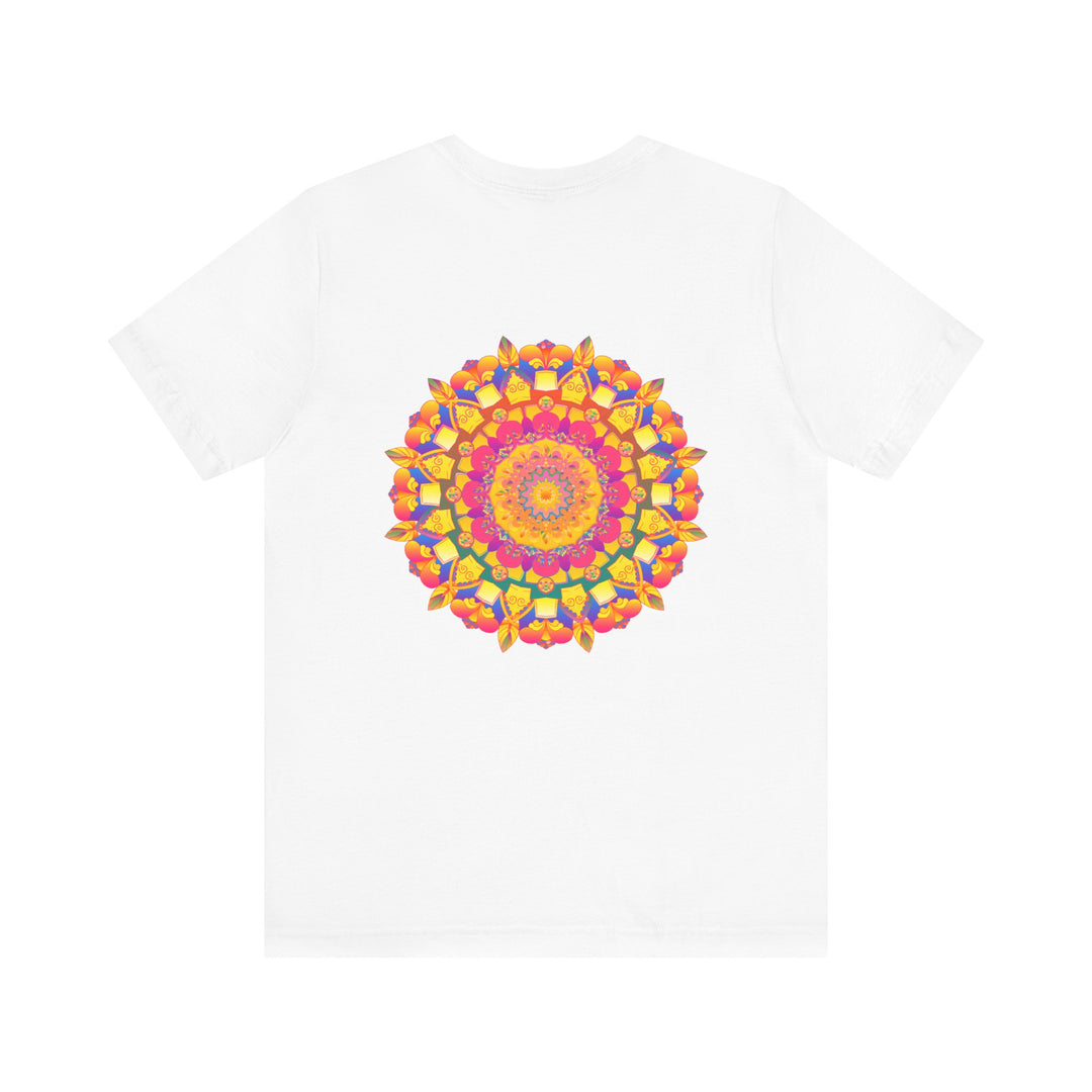 Colorful and intricate mandala design t-shirt representing peace and harmony