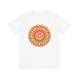 Colorful and intricate mandala design t-shirt representing peace and harmony