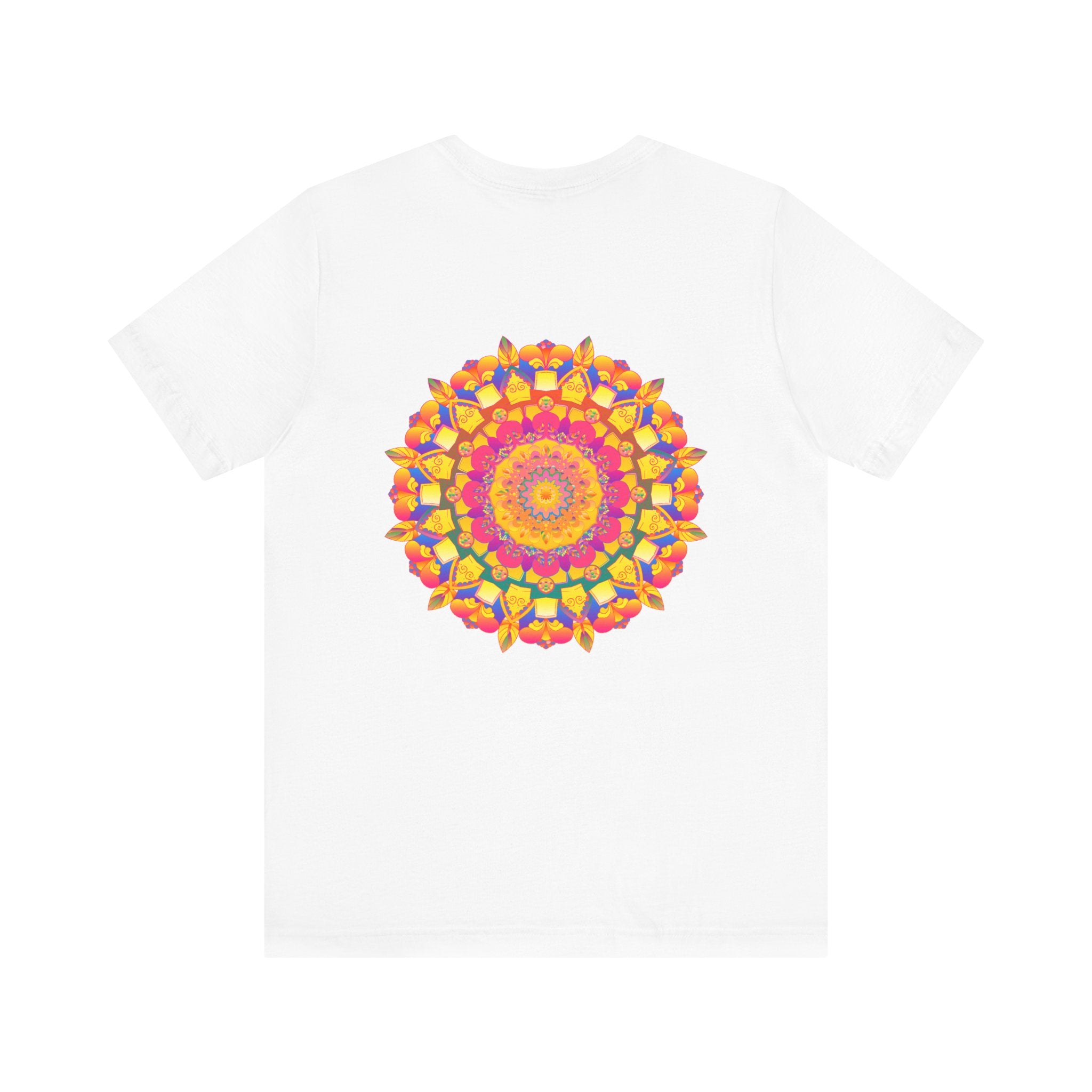 Colorful and intricate mandala design t-shirt representing peace and harmony