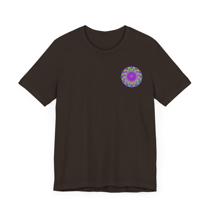 Beautiful purple mandala tee, featuring intricate spiritual design for peace and harmony, perfect for meditation and yoga practice