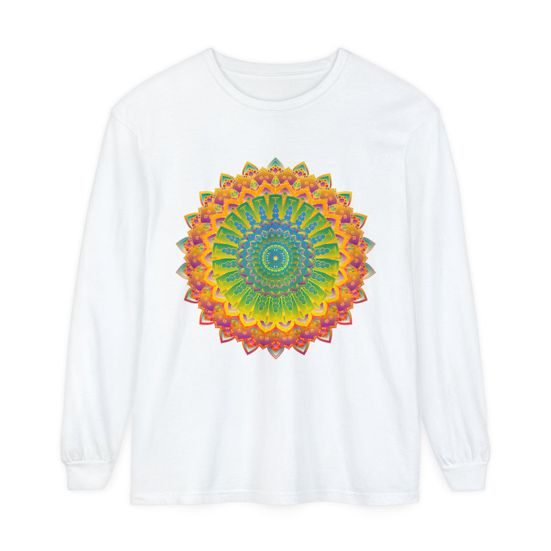 Intricate Mandala Unisex Long Sleeve T-Shirt with detailed and colorful design