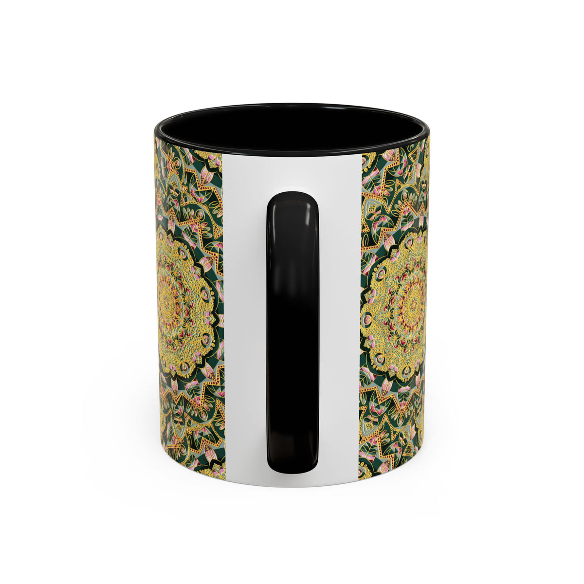 Mandala Floral Coffee Mug – Bohemian Botanical Ceramic Cup
