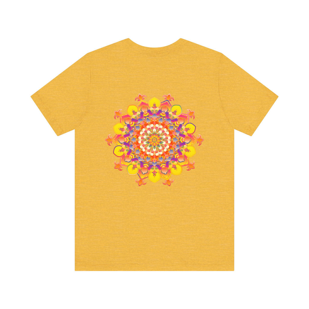 Vibrant Mandala Tee - Spiritual Peace & Harmony: A colorful, detailed mandala design representing peace and harmony, perfect for those seeking spiritual inspiration in their wardrobe